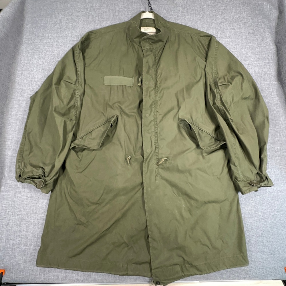 Vintage 80s US Military M65 Extreme Cold Weather Fishtail Parka SZ L Jacket READ